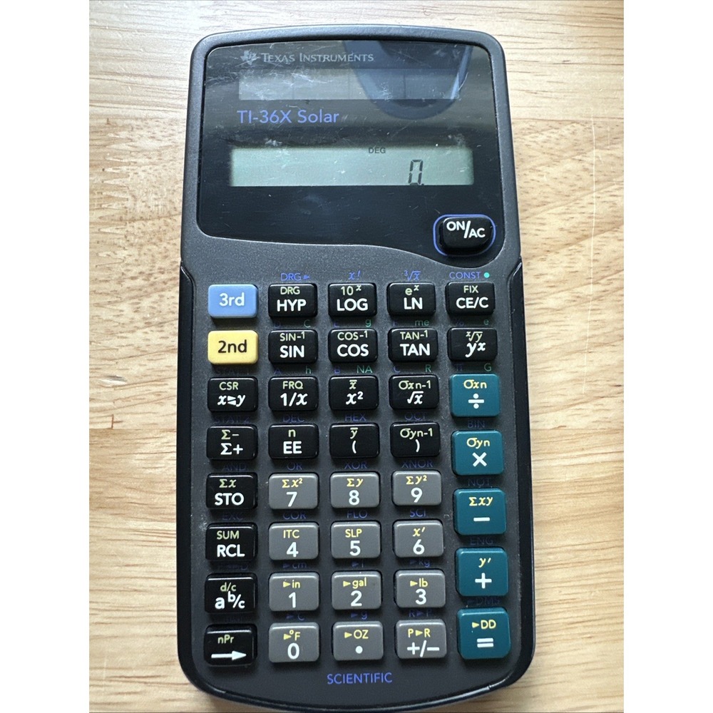 Texas Instruments TI-36X Solar With Case Black School Math College High School